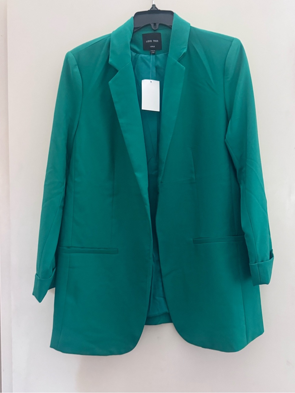 Love Tree Teal Green Longline Women's Blazer